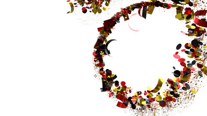 Red Gold Black Confetti Celebration