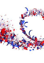 Obraz premium Red Blue Confetti Explosion Background
