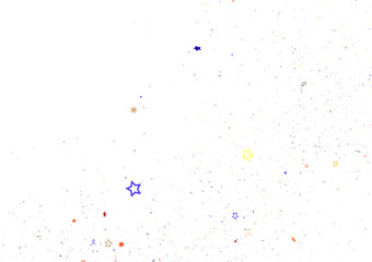 Colorful Confetti Stars Falling on a Black Background