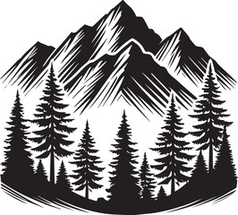 forest and mountains