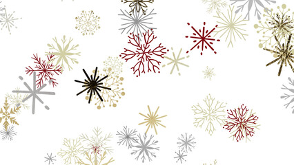 Winter Flurry: Mesmeric 3D Illustration Depicting Descending Festive Snowflakes