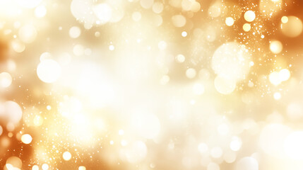Golden bokeh light background with abstract sparkling circles