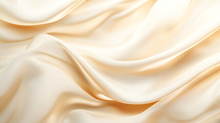 Obraz premium Luxurious cream silk fabric with gentle waves and soft texture