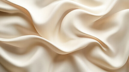 Obraz premium Elegant cream silk fabric with soft folds creating a luxurious texture and smoothness
