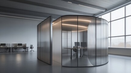 Curved partitions transforming modern office spaces for hybrid work