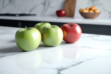 Apples on Marble Countertop