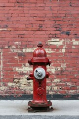 Fire Hydrant on Brick Wall