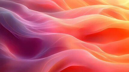 Obraz premium A vibrant abstract design featuring flowing waves of soft pink, orange, and purple hues, creating a sense of movement and depth.