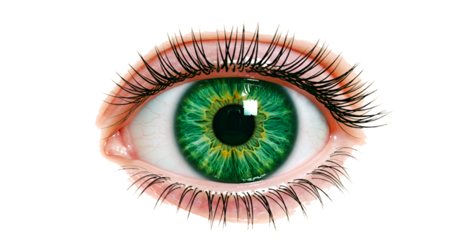 green futuristic technology human eye isolated