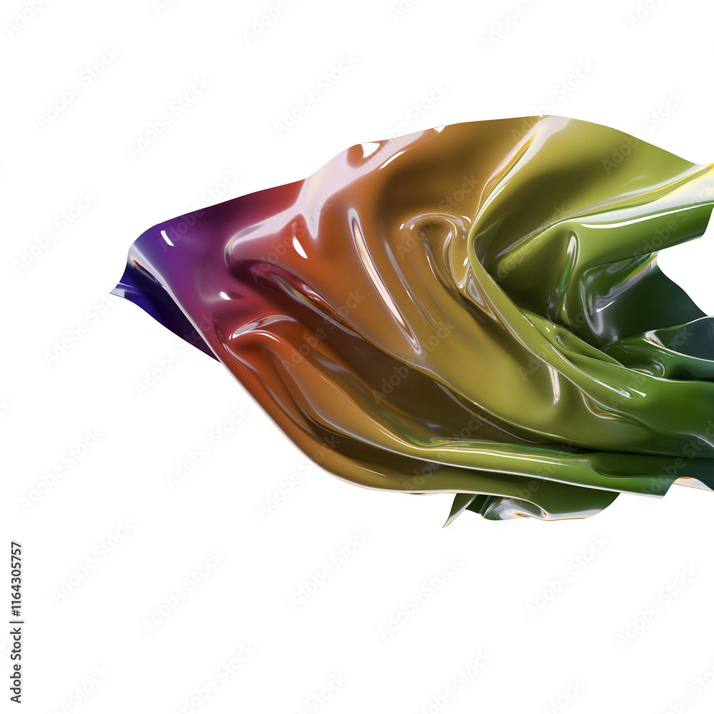 Aufkleber a mesmerizing swirl of iridescent fabric catching the light in a vibrant display