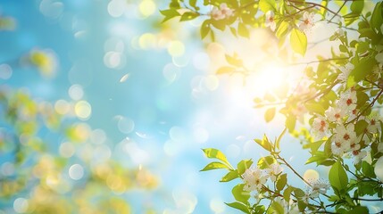 Obraz premium Blurred image of beautiful nature bokeh background and sunlight.