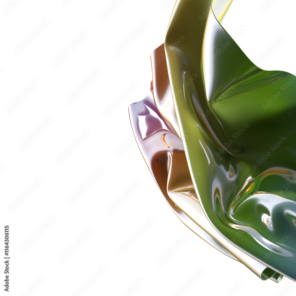 Poster a mesmerizing swirl of iridescent fabric catching the light in a vibrant display