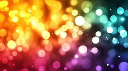 Obraz premium glowing multicolored bokeh lights on a dark background. Festive and vibrant concept.