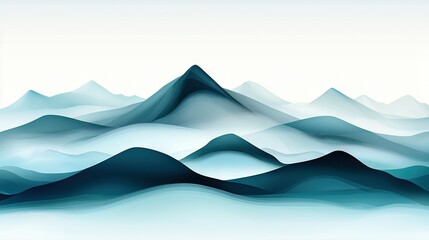  A photo of a mountain range shrouded in fog, with majestic peaks in the distance