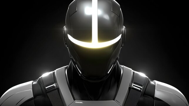 Futuristic action scene featuring a robotic character digital environment high-contrast aesthetics close-up view