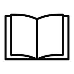 Open Book Vector Line Icon Design