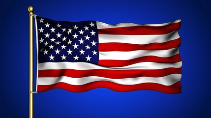 Fototapeta premium of the U.S. flag, integrated with an image of darkened skies, symbolizing uncertainty and gloom. | [Flag of the United States of America]:[Darkness, Depression] 