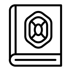 Fantasy Book Vector Line Icon Design