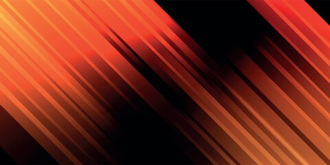 Black and orange modern abstract background with yellow glowing movement and high-speed light effect. Vector illustration