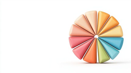 Obraz premium A colorful arrangement of pie sections representing creativity and innovation in design and branding.
