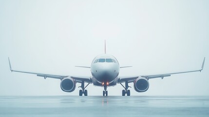 Naklejka premium An isolated white background displays a detailed image of a passenger airplane. 
