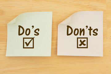 Dos and Donts on Sticky Notes