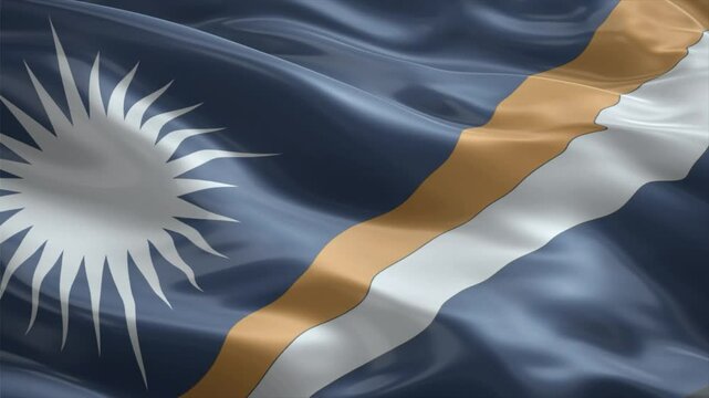 marshal islands country flag waving for 10 seconds in high quality