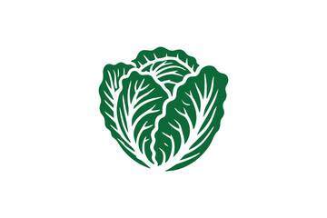 simple and unobtrusive Cabbage vector silhouette illustration isolated in white background
