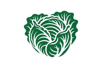 simple and unobtrusive Cabbage vector silhouette illustration isolated in white background
