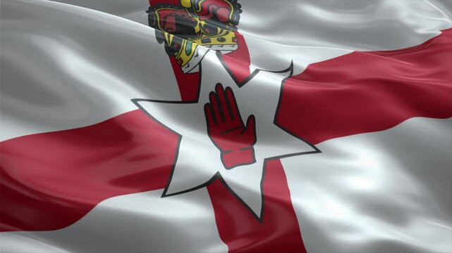 northern ireland country flag waving for 10 seconds in high quality