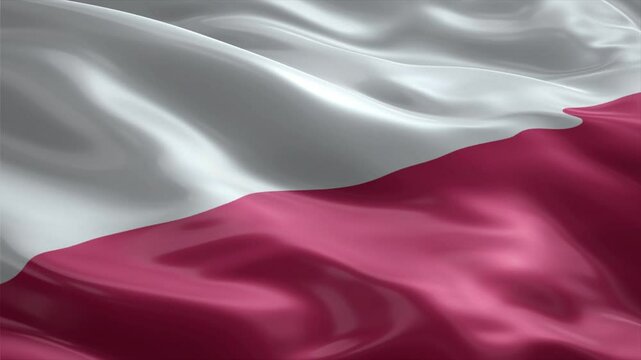 poland country flag waving for 10 seconds in high quality