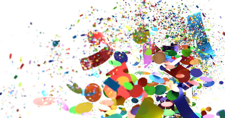 Colorful Confetti and Ribbon Explosion