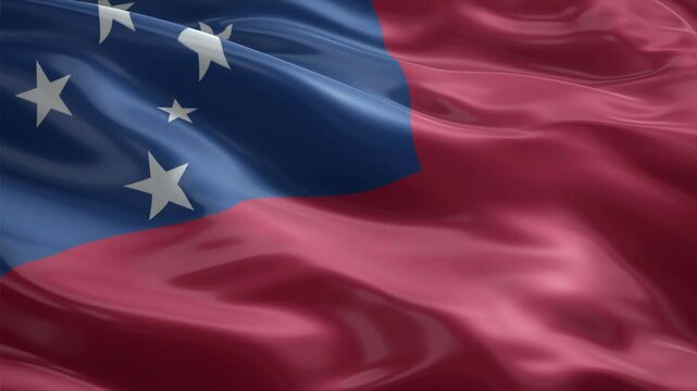 samoa country flag waving for 10 seconds in high quality