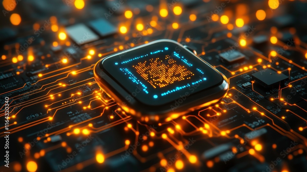 Wall mural innovative technology showcase microchip development in a high-tech environment close-up views of ci