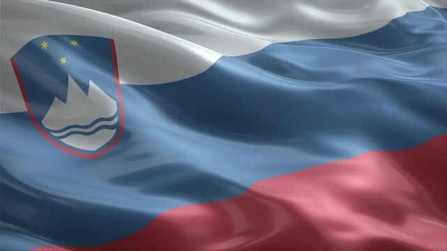 slovenia country flag waving for 10 seconds in high quality