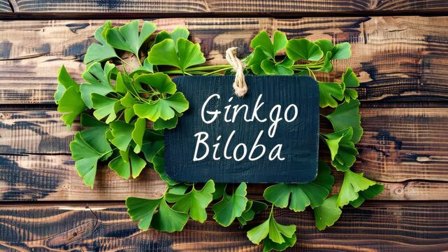 Ginkgo biloba plant and supplement capsules. Selective focus. Nature.