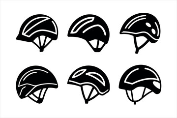  Bicycle helmet silhouette icon design