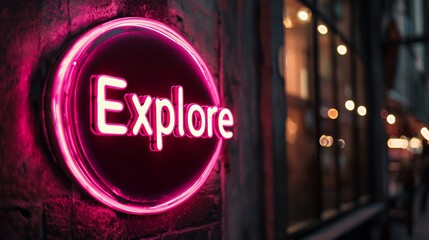 Neon Explore Sign: Embark on an Adventure