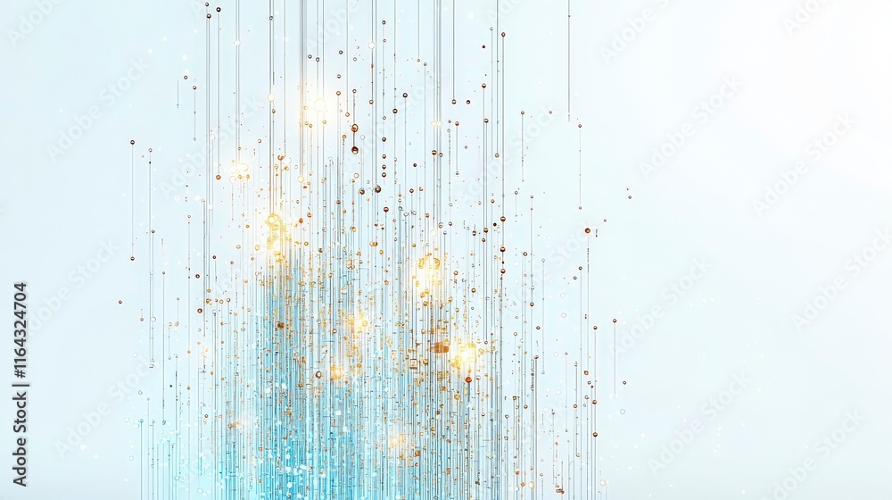 Poster abstract design featuring shimmering lights and flowing lines, creating a modern and artistic visual