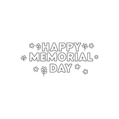 Obraz premium Happy Memorial Day Coloring Page for Kids