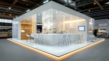 Budget-friendly exhibition stand design at a trade show showcasing modern aesthetics and functionality for engaging displays