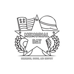 Happy Memorial Day Coloring Page for Kids