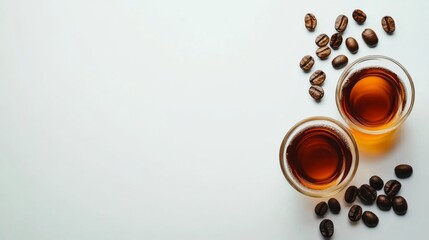 Obraz premium Artistic Coffee Presentation with Clean Lines and Lighting