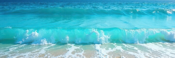 Obraz premium Azure ocean water, whitecap waves, sea foam texture, marine, sparkling