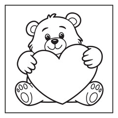 Bold and Easy Valentine's Day Coloring Page For Kids and Adults