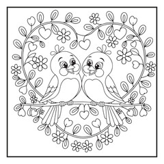 Obraz premium Bold and Easy Valentine's Day Coloring Page For Kids and Adults