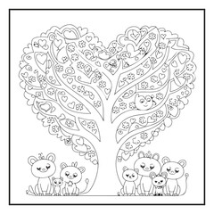 Bold and Easy Valentine's Day Coloring Page For Kids and Adults