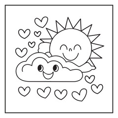 Bold and Easy Valentine's Day Coloring Page For Kids and Adults
