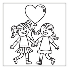 Bold and Easy Valentine's Day Coloring Page For Kids and Adults