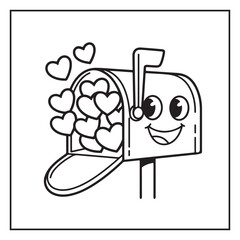 Bold and Easy Valentine's Day Coloring Page For Kids and Adults